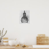 Statuette des Konfuzius als Mandarin, Qing Poster (Küche)
