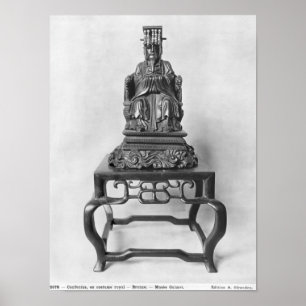 Statuette des Konfuzius als Mandarin, Qing Poster