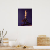 Statuette des Königs auf einem Leopard Poster (Küche)