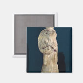 Statuette einer Frau, die eine Doppelflöte spielt Magnet (Vorderseite/Rückseite)