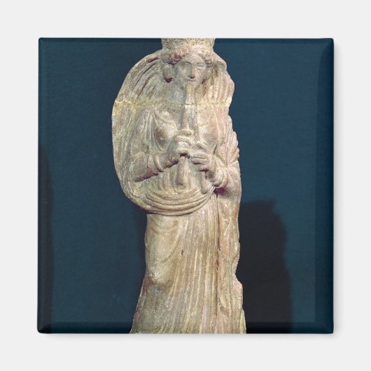 Statuette einer Frau, die eine Doppelflöte spielt Magnet (Vorne)
