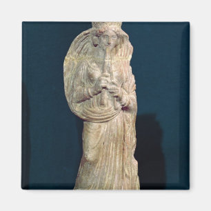 Statuette einer Frau, die eine doppelte Flöte Magnet