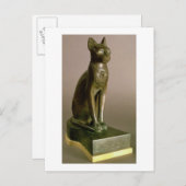 Statuette einer Katze, die die Göttin Bastet darst Postkarte (Vorne/Hinten)