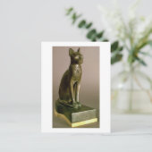 Statuette einer Katze, die die Göttin Bastet darst Postkarte (Stehend Vorderseite)