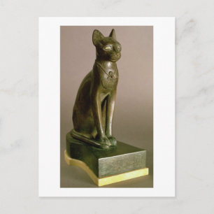 Statuette einer Katze, die die Göttin Bastet darst Postkarte