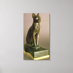 Statuette einer Katze, welche die Göttin Bastet Leinwanddruck