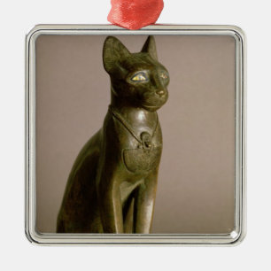 Statuette einer Katze, welche die Göttin Bastet Ornament Aus Metall