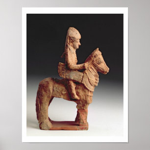 Statuette eines bewaffneten Reiters, Byblos, 8.-. Poster