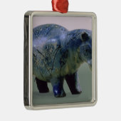 Statuette eines Hippopotamus Silbernes Ornament (Rechts)