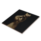 Statuette eines Löwe-Köpfigen Dämons, Fliese (Seite)