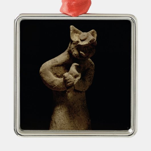 Statuette eines Löwe-Köpfigen Dämons, Silbernes Ornament (Vorne)