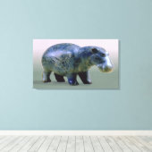 Statuette eines Nilpferds Leinwanddruck (Insitu (Holzboden))