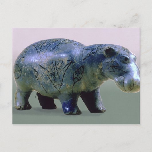 Statuette eines Nilpferds Postkarte (Vorderseite)