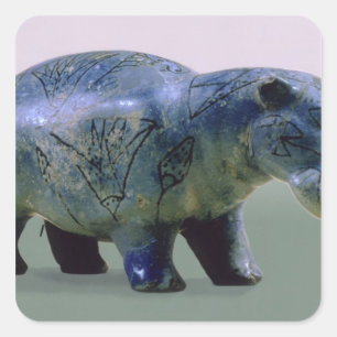 Statuette eines Nilpferds Quadratischer Aufkleber