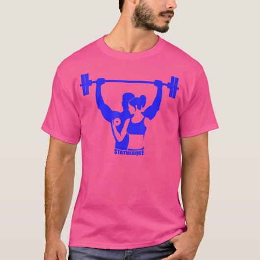 Statuette trainieren Gewicht heben Männer Frauen T-Shirt (Vorderseite)