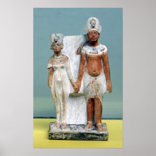 Statuette von Amenophis IV und Nefertiti Poster (Vorne)