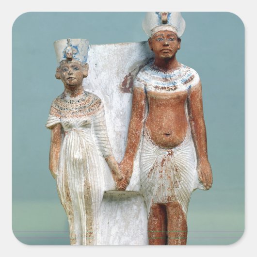 Statuette von Amenophis IV und Nefertiti Quadratischer Aufkleber (Vorderseite)