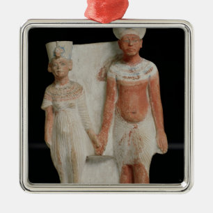 Statuette von Amenophis IV und von Nefertiti Ornament Aus Metall