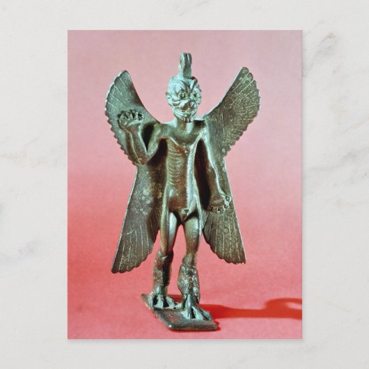 Statuette von Pazuzu, ein assyrischer Winddämon Postkarte (Vorderseite)