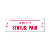 "STATUS: BEZAHLT" + Briefmarke für Unterzeichner Permastempel (Design)