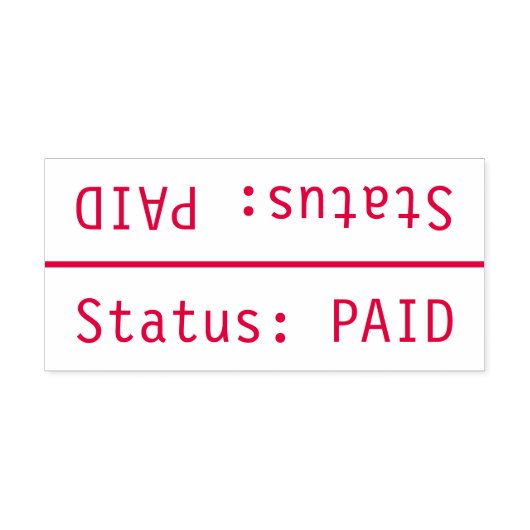 "Status: BEZAHLT" Briefmarke Permastempel (Design)