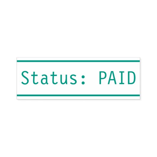 "Status: BEZAHLT" Briefmarke Permastempel (Design)