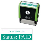 "Status: BEZAHLT" Briefmarke Permastempel (Beispiel)