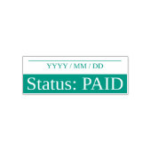 "Status: BEZAHLT" Briefmarke Permastempel (Design)