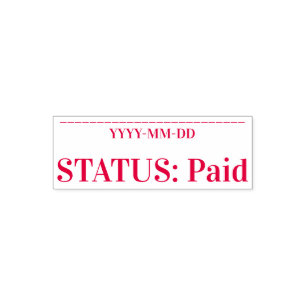 "STATUS: Bezahltes" Briefmarke aus Kautschuk Permastempel