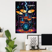 Status Cymbals Drum Set Poster (Heimbüro)