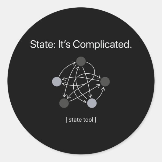 Status Es ist kompliziert Programmierer Humor Runder Aufkleber (Vorderseite)