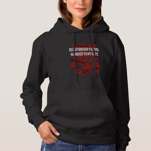 Status Married to Cats Valentines Day Humor Hoodie (Vorderseite)