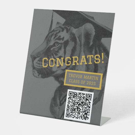 Status-Party-Sign mit QR-Code Sockelschild (Vorderseite)