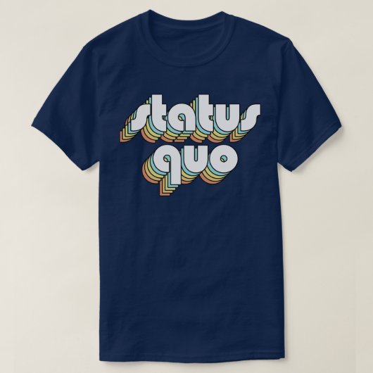 Status Quo Retro Rainbow Typografie verblasster St T-Shirt (Design vorne)