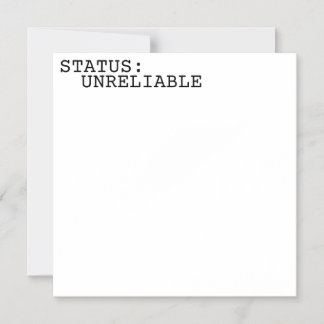 Status Unzuverlässig Minimalistische Typografie Magneteinladung