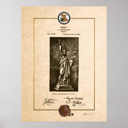 Statut des Vintagen Patentdokuments Poster (Vorne)