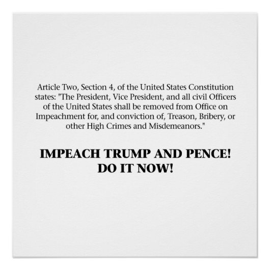 Statuten der Amtsenthebung — Trump und Pence impli Poster (Vorderseite)