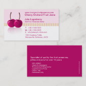 Stau-/KonservenfirmenVisitenkarte der weichen Visitenkarte (Vorne/Hinten)