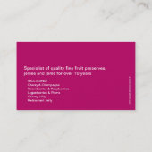 Stau-/KonservenfirmenVisitenkarte der weichen Visitenkarte (Rückseite)