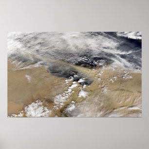 Staub bläst vor der Küste Libyens Poster