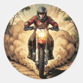 Staub & Entschlossenheit Vollgas Motocross Runder Aufkleber