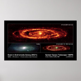 Staub in der Andromeda Galaxy (M31) - Spitzer Spac Poster