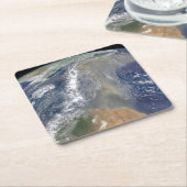 Staub in Richtung Südamerika Rechteckiger Pappuntersetzer (angewinkelt)