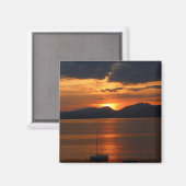 Staub über dem Gardasee mit schönem Sonnenuntergan Magnet (Vorderseite/Rückseite)