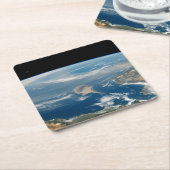 Staub über dem Mittelmeer und der Insel Zypern Rechteckiger Pappuntersetzer (angewinkelt)