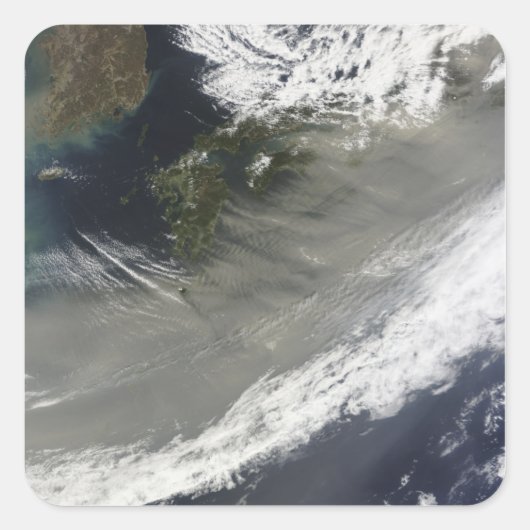 Staub über Japan Quadratischer Aufkleber (Vorderseite)