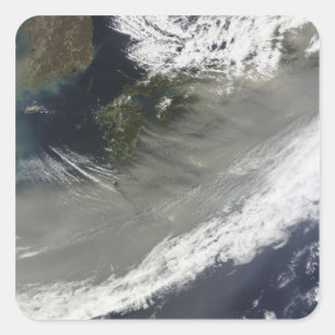 Staub über Japan Quadratischer Aufkleber