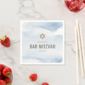 Staubblau-Aquarell-Bar-Mizwa Serviette (Beispiel)