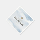 Staubblau-Aquarell-Bar-Mizwa Serviette (Ecke)