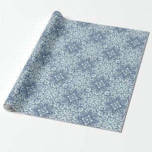Staubblau Arabesque Islamische geometrische Muster Geschenkpapier